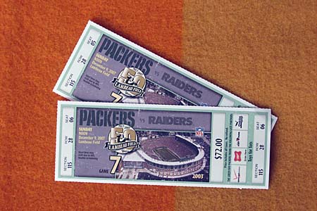 Tickets to the Packer game